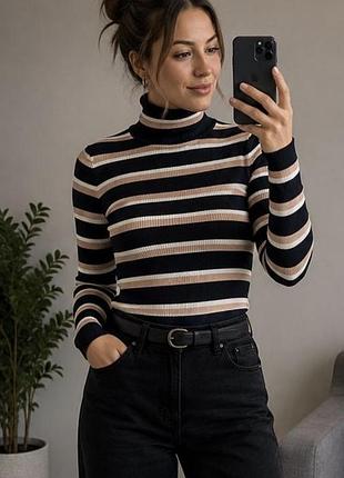 Стильний гольф / водолазка в рубчик zara knit