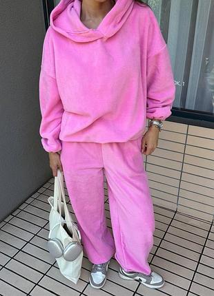 Флисовый оверсайз спортивный костюм