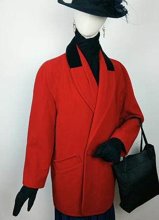 Винтажное шерстяное пальто c&amp;a из 100% шерсти с бархатистым воротником.