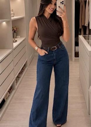 Джинси темно синього кольору /широка штанина /wide leg