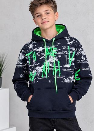 Стильний утеплений худі bold junior (туреччина) для хлопчика, на зріст 140-164