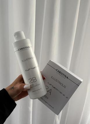 Пілінг-порошок christina illustrious step-2a peel powder 27 шт та активатор для пілінгу christina illustrious peel activator