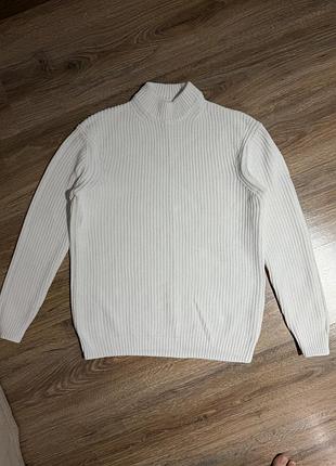 Светр чоловічий zara білий котоновий розмір м