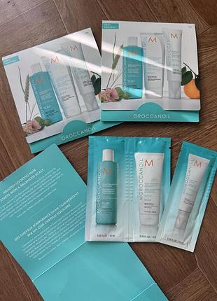 Жіночі подарункові набори moroccanoil scalp collection 3в1 міні