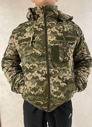 Бушлат зимовий короткий під резинку на флісі піксель рр.46-60. бушлат зимовий на флісі. зимовий бушлат на флісі