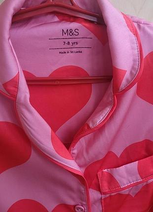 Пижама в сердечки m&amp;s на 7-8 лет 2