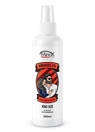 Лосьйон для росту волосся minox 5% king size чоловічий, 200 мл