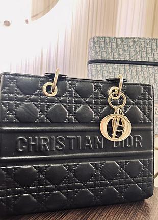 Сумка для жінок christian dior чорна стьобана