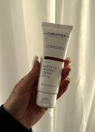 Матувальний захисний крем для обличчя christina comodex mattify & protect cream spf 15