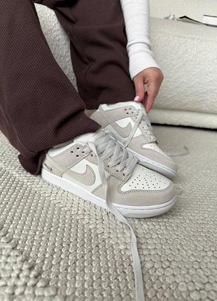 Nike dunk low sail white grey, жіночі кросівки nike dunk