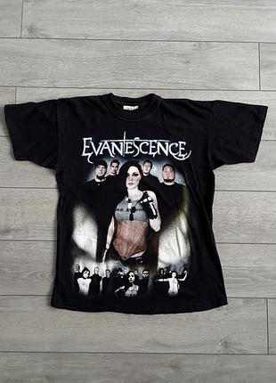 Футболка мерч эвенесенс винтаж evascence fallen t-shirt tee euro bootleg faded thrashed vintage size s с размер