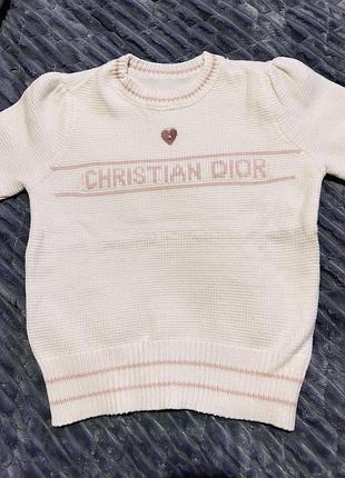 Жіночий джемпер christian dior молочний з рожевим