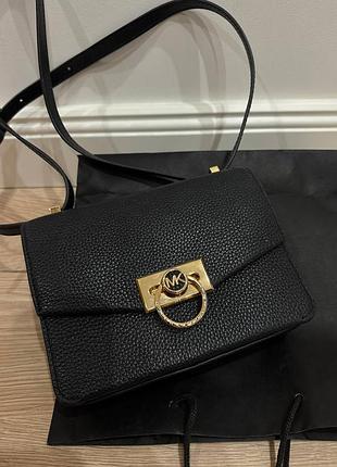 Элегантная черная сумка michael kors (кроссбоди) / кожаная сумочка майкл корс