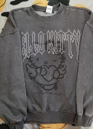 Світшот жіночий hello kitty сірий