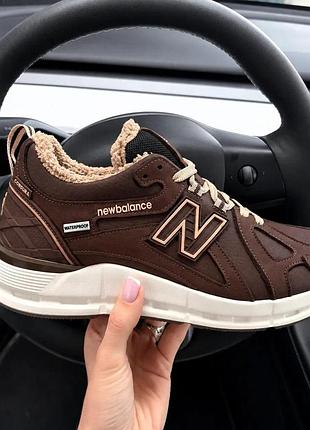 Кожаные мужские зимние кроссовки new balance, мужские зимние классические кроссовки, мужская зимняя обувь 41