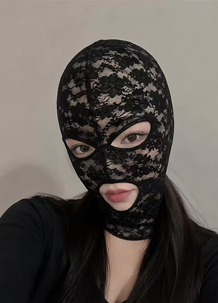 Кружевная вуаль маска черная