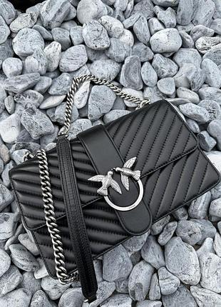 Сумка жіноча pinko чорна стьобана