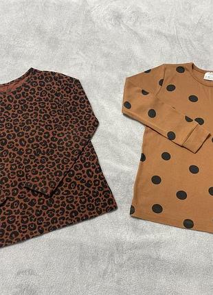 Реглани для дівчаток h&m та zara, розмір 122-128, котон, колір шоколад