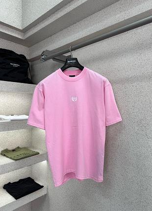 Рожева футболка t-shirt balenciag (pink)