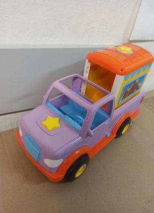 Большая машина трейлер для пони fisher-price dora travel and care со звуками и фразами доры странствоварицы, прочная и качественная,