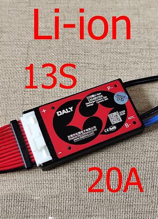 Bms daly 48v 13s 20a li-ion плата защиты аккумулятора с балансиром и датчиком ntc