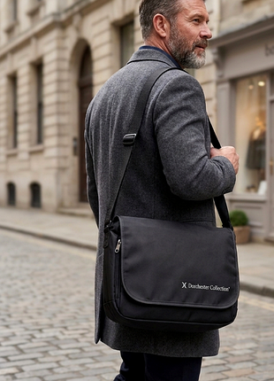 Сумка чоловіча dromore collection крос-боді чорна