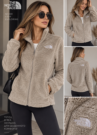 Женская флисовая кофта the north face osito, цвет flax bleached sand (выбеленный песочный)