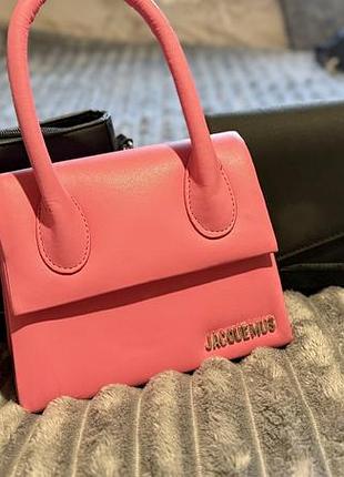 Сумка жіноча jacquemus рожева, та дві чорні сумки
