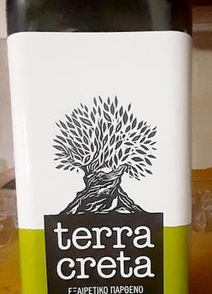 Грецька нерафінована оливкова олія першого холодного віджиму terra creta estate extra virgin pdo kolymvari об'ємом 1 л