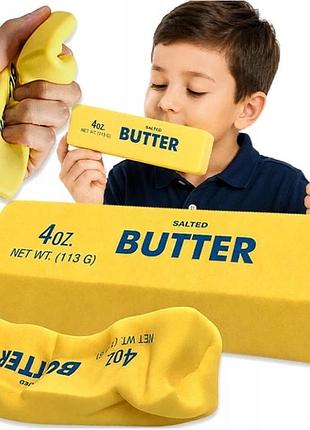 Сквіш-антистрес «вершкове масло» butter 13 см 🧈 squishy slow rise | ароматизована м’яка іграшка-м’ялка сенсорна іграшка