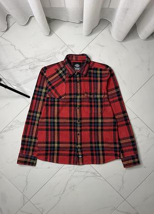 Чоловіча червона фланелева сорочка dickies в клітинку оригінал розмір m