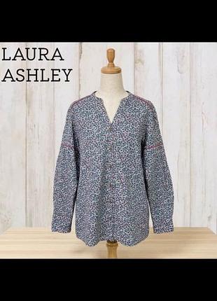 Laura ashley блузка xs s квітчаста 8 з рукавом бавовна