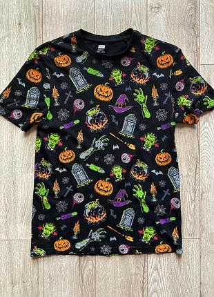 Футболка f&amp;f halloween s xs хелловинская черная с тыквой 100% хлопок на хеллоуин геловин самовин