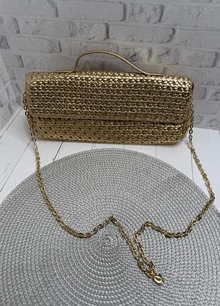Золотистий клатч zara