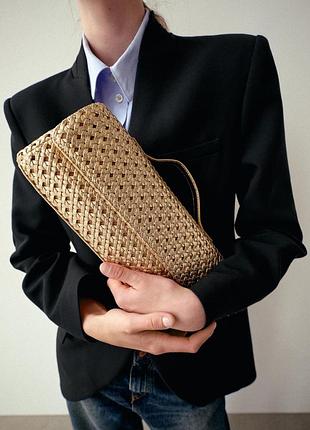 Золотистий клатч zara 4