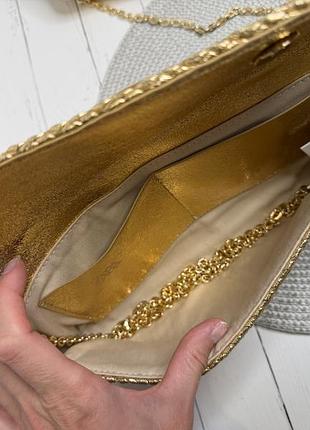 Золотистий клатч zara 3