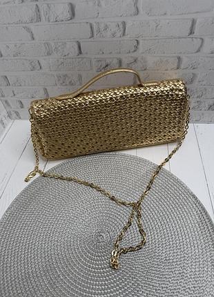Золотистий клатч zara 2