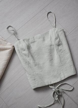 Бирюзовый топ на завязках zara