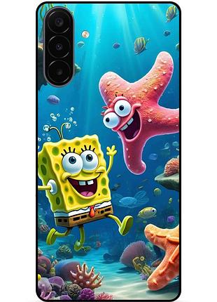 Силіконовий чохол бампер для samsung a18 з малюнком спанч боб губка боб
