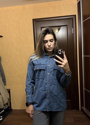 Сорочка жіноча colin’s джинсова синя