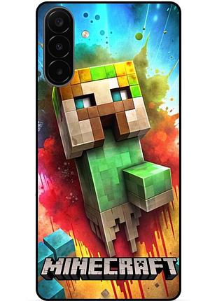 Силіконовий чохол бампер для samsung a18 з малюнком майнкрафт minecraft