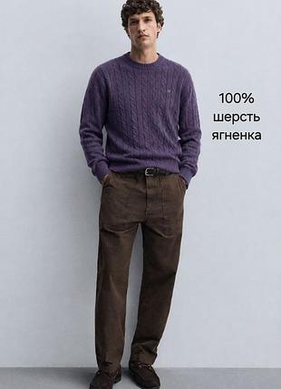 Чоловічий вовняний светр crew clothing (100% вовна ягняти)