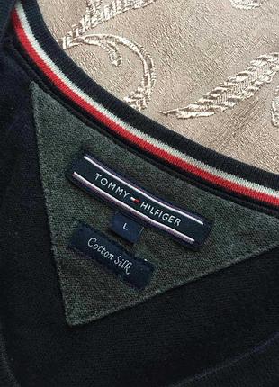 Оригинальный свитер Tommy hilfiger джемпер шелк пуловер синий кофта l