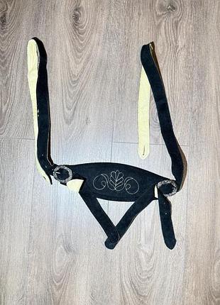 Шкіряні чорні замшеві ремені-підтяжки ледергозен lederhosen октоберфест, oktoberfest