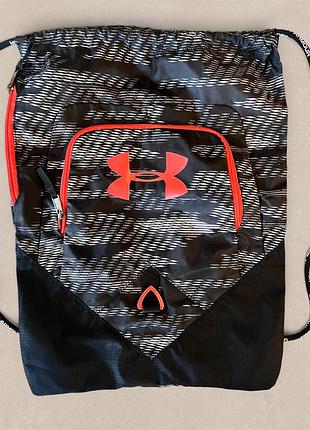 Спортивний рюкзак-мішок under armour чорний з помаранчевим логотипом