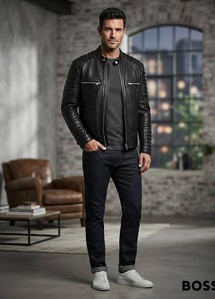 Шкіряна куртка hugo boss size m/l/50 original 100% leather