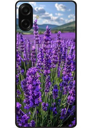Силиконовый чехол бампер для samsung a07s с рисунком цветы лаванда