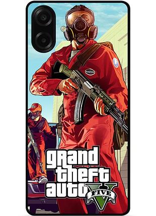 Силиконовый чехол бампер для samsung a08 с картинкой gta гта