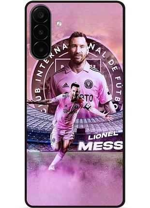 Силиконовый бампер чехол для samsung a18 с рисунком leo messi месси