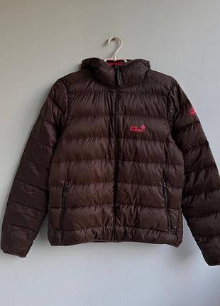 Пуховик жіночий jack wolfskin коричневий